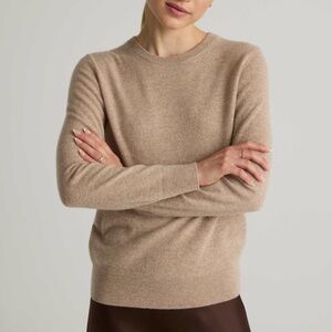 Quince Oatmeal Mongolian Cashmere Crewneck Sweater (S)